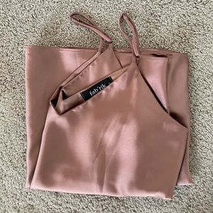 Fabrik Mid-Calf Slip Dress in Rose. Size L